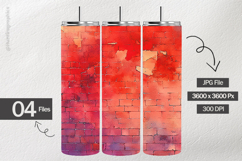 Fire Brick Watercolor Digital Papers - 04 Variations Product Image 2