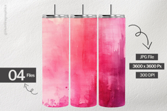 Hot Pink Watercolor Digital Papers - 04 Variations Product Image 2
