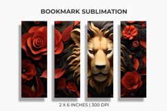Lion With Floral Bookmark Sublimation Product Image 1