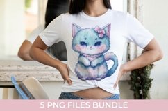 Cute Fluffy Watercolor Kitty PNG Product Image 2
