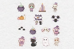 Halloween Clipart, Cute Spider, Ghost, Cat, Witch Product Image 2