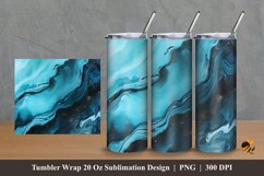 Teal Marble Tumbler Wrap Sublimation Design 2 Product Image 1
