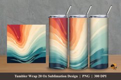Vintage Wave Tumbler Wrap Sublimation Design 2 Product Image 1
