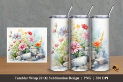 Colorful Plants Tumbler Wrap Sublimation Design 2 Product Image 1
