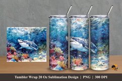 Hungry Shark Tumbler Wrap Sublimation Design 2 Product Image 1