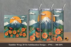 3d Beauty Nature Tumbler Wrap Sublimation Design 2 Product Image 1