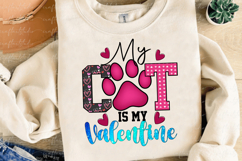 My cat is my Valentine PNG, Valentine Sublimation Designs Product Image 2