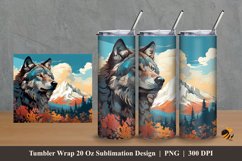 Wolf Abstract Tumbler Wrap Sublimation Design 2 Product Image 1