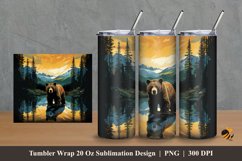 Wild Bear Tumbler Wrap Sublimation Design 2 Product Image 1