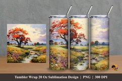 Painting Meadow Tumbler Wrap Sublimation Design 2 Product Image 1