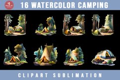 Watercolor Camping Clipart Sublimation - 16 Design Sublimati Product Image 3