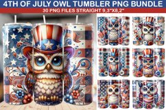 4th Of July Owl Tumbler Bundle - 30 Designs Product Image 1