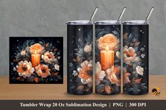 Romantic Candle Tumbler Wrap Sublimation Design 2 Product Image 1
