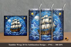 Pirate Ship Tumbler Wrap Sublimation Design 2 Product Image 1