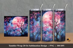 Beauty Misty Night Tumbler Wrap Sublimation Design 2 Product Image 1