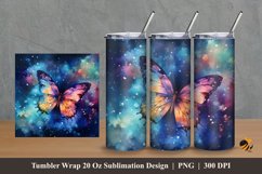 Butterfly Nebula Tumbler Wrap Sublimation Design 2 Product Image 1