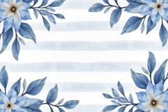 Blue Floral Border Background Product Image 1