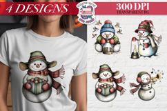 Funny Christmas Snowman Clipart Sublimation 4 PNG Product Image 1