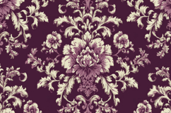 Purple Damask Pattern Background Product Image 1
