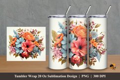 Beautiful Flowers Bush Tumbler Wrap Sublimation Design 2 Product Image 1