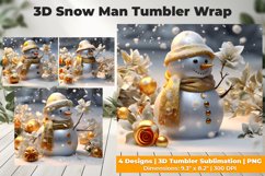 3D Snowman Tumbler Wrap Design Product Image 2