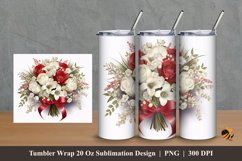 Ribbon Floral Bouquet Tumbler Wrap Sublimation Design 2 Product Image 1