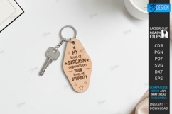 Sarcastic Motel Keychain Laser Cut | Sassy Key Tag SVG | CNC Product Image 1