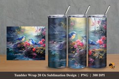 Romantic Bird Tumbler Wrap Sublimation Design 2 Product Image 1
