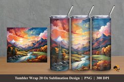 Vibrant Hill Tumbler Wrap Sublimation Design 2 Product Image 1