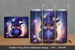 Magician Owl Tumbler Wrap Sublimation Design 2 Product Image 1