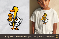 Cute Vet Duck DTF Sublimation Clipart Design 2 Product Image 1