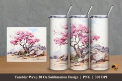 Bougainvillea Tumbler Wrap Sublimation Design 2 Product Image 1