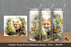 Wolf Painting Tumbler Wrap Sublimation Design 2 Product Image 1