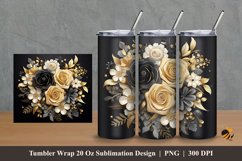 Futuristic Flower Tumbler Wrap Sublimation Design 2 Product Image 1