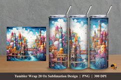 Futuristic Kingdom Tumbler Wrap Sublimation Design 2 Product Image 1