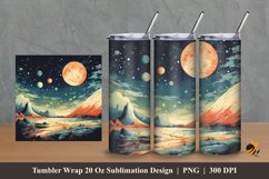 Retro Space Tumbler Wrap Sublimation Design 2 Product Image 1