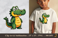 Cute Alligator DTF Sublimation Clipart Design 2 Product Image 1