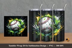 Graffiti Baseball Tumbler Wrap Sublimation Design 2 Product Image 1