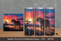 Wild Leopard Tumbler Wrap Sublimation Design 2 Product Image 1