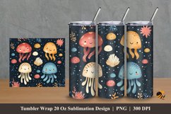 Cute Jellyfish Tumbler Wrap Sublimation Design 2 Product Image 1