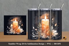 Painting Candle Tumbler Wrap Sublimation Design 2 Product Image 1