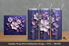 3D Flower Tumbler Wrap Sublimation Design 2 Product Image 1