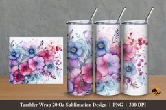 Art Watercolor Tumbler Wrap Sublimation Design 2 Product Image 1