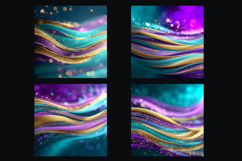 Glitter Teal Violet Golden Stripes backgrounds|Digital Paper Product Image 2