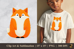 Winter Cute Fox DTF Sublimation Clipart Design 2 Product Image 1