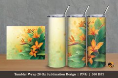 Paradise Flower Tumbler Wrap Sublimation Design 2 Product Image 1