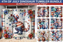 4th Of July Dinosaur Tumbler Bundle - 15 Designs Product Image 1