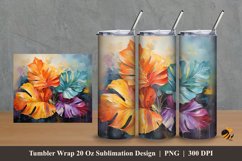 Leaf Colorful Tumbler Wrap Sublimation Design 2 Product Image 1