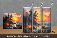 Late Afternoon Tumbler Wrap Sublimation Design 2 Product Image 1
