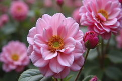 Pink Dahlia Flower Background Product Image 1